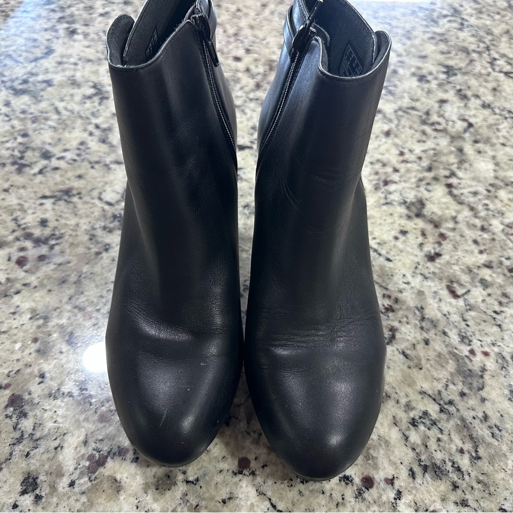Black Leather Ankle Boots